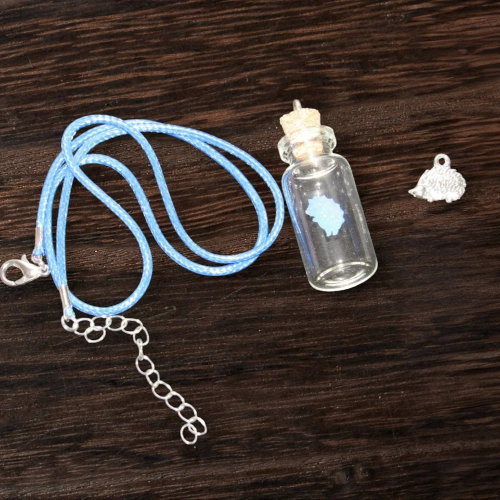 Hedgehog Quill case Necklace or stand alone